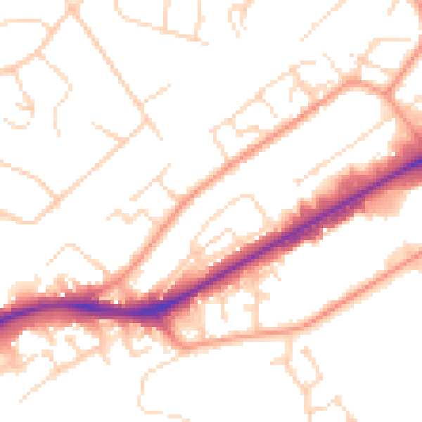 Daytime road noise heatmap for NG4 2EL