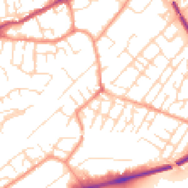 Daytime road noise heatmap for NG4 2FF