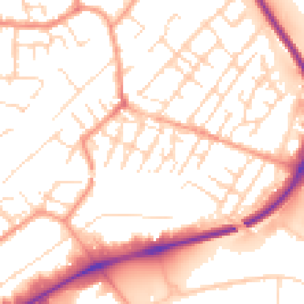 Daytime road noise heatmap for NG4 2FJ