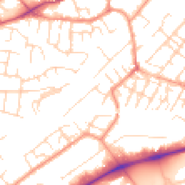 Daytime road noise heatmap for NG4 2FW