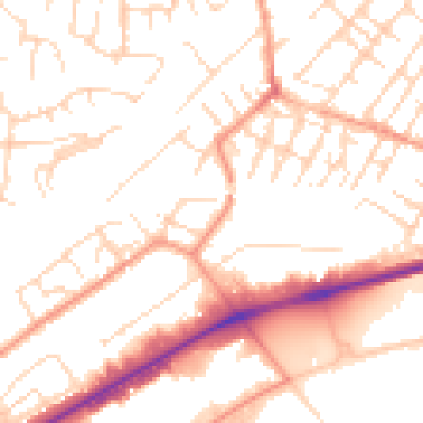 Daytime road noise heatmap for NG4 2GB