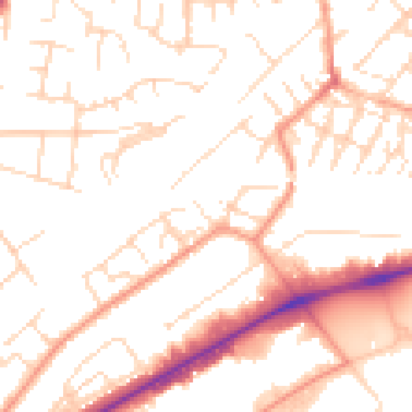 Daytime road noise heatmap for NG4 2GG