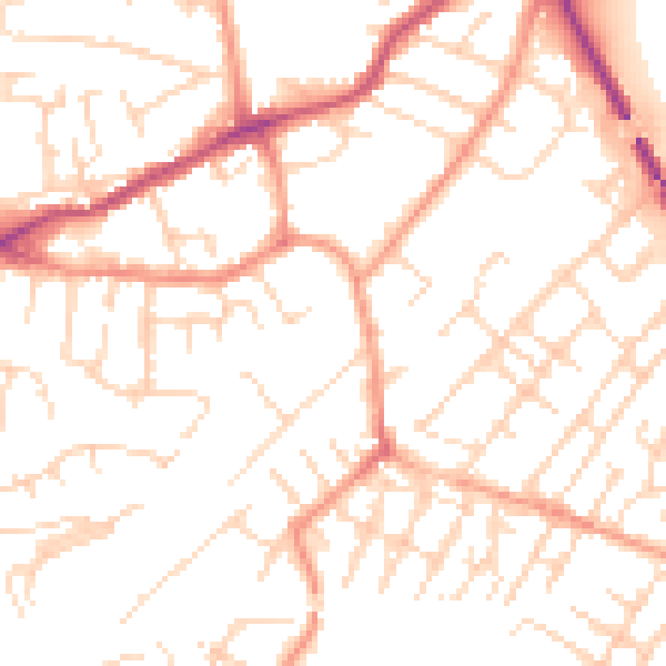 Daytime road noise heatmap for NG4 2GH