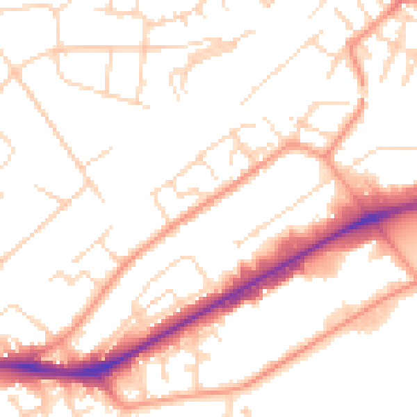 Daytime road noise heatmap for NG4 2GN