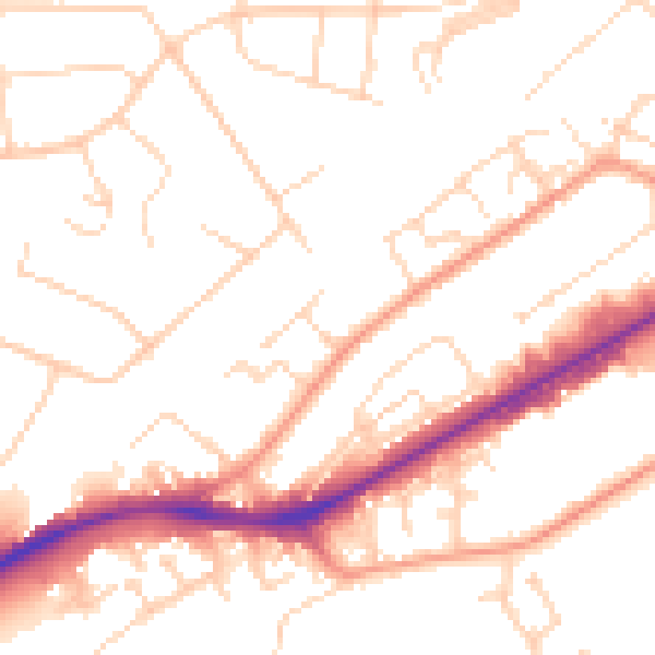 Daytime road noise heatmap for NG4 2GS