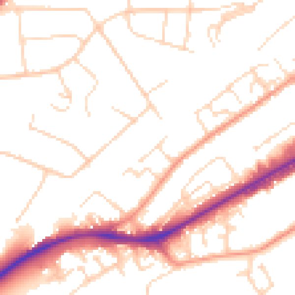 Daytime road noise heatmap for NG4 2GT
