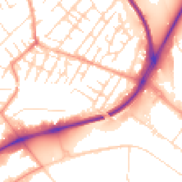 Daytime road noise heatmap for NG4 2HZ