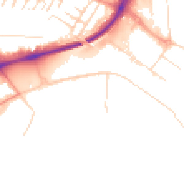 Daytime road noise heatmap for NG4 2JN