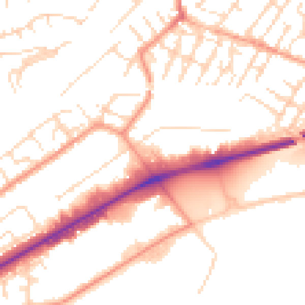 Daytime road noise heatmap for NG4 2JQ