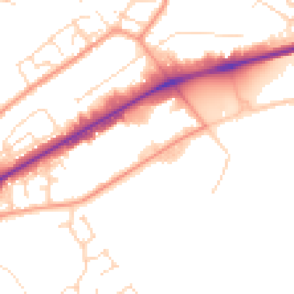 Daytime road noise heatmap for NG4 2JR