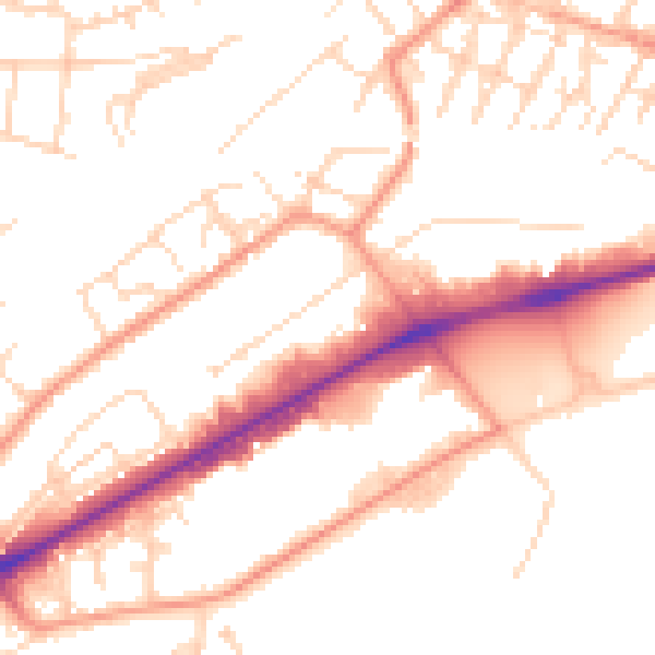Daytime road noise heatmap for NG4 2JX