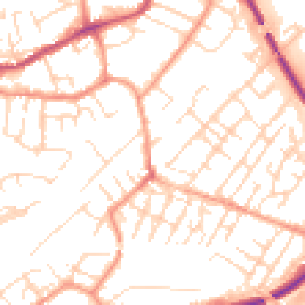 Daytime road noise heatmap for NG4 2LA
