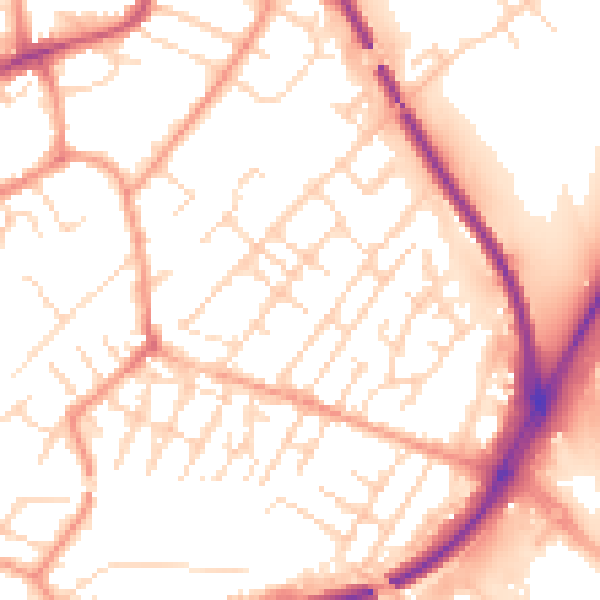 Daytime road noise heatmap for NG4 2NL