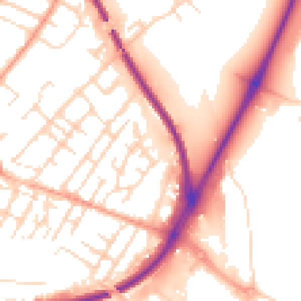 Daytime road noise heatmap for NG4 2PR