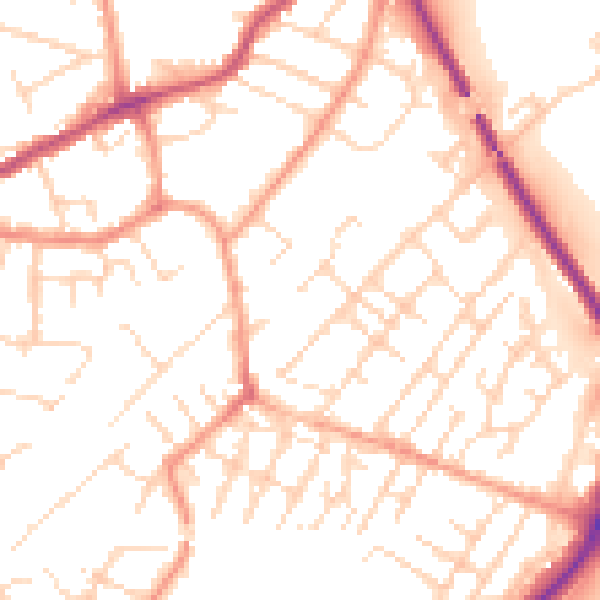 Daytime road noise heatmap for NG4 2RJ