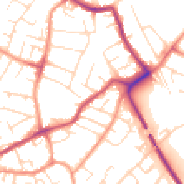 Daytime road noise heatmap for NG4 3FA