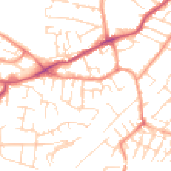 Daytime road noise heatmap for NG4 3FE
