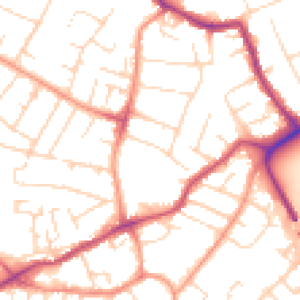 Daytime road noise heatmap for NG4 3FT