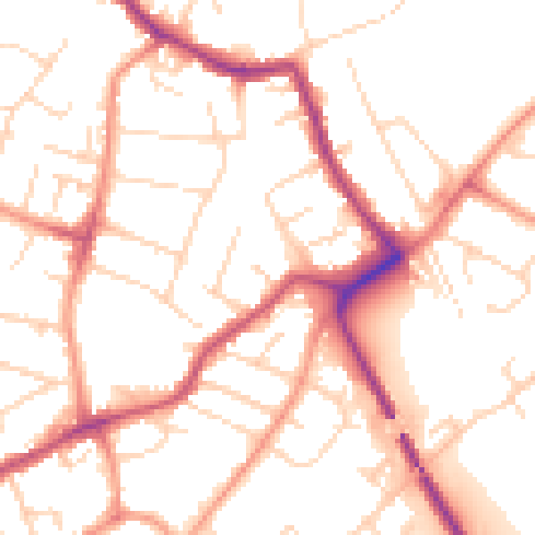 Daytime road noise heatmap for NG4 3GT