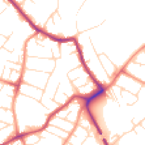 Daytime road noise heatmap for NG4 3GU