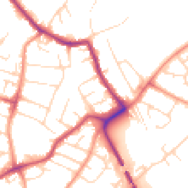 Daytime road noise heatmap for NG4 3GW