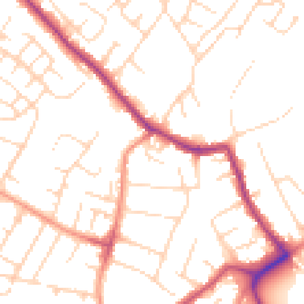 Daytime road noise heatmap for NG4 3HF