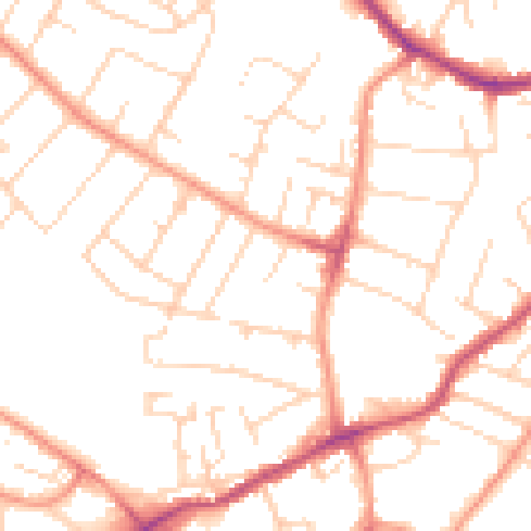 Daytime road noise heatmap for NG4 3JH