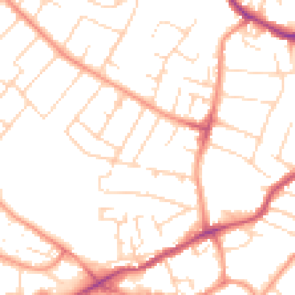 Daytime road noise heatmap for NG4 3JJ