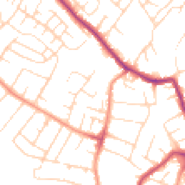 Daytime road noise heatmap for NG4 3LF