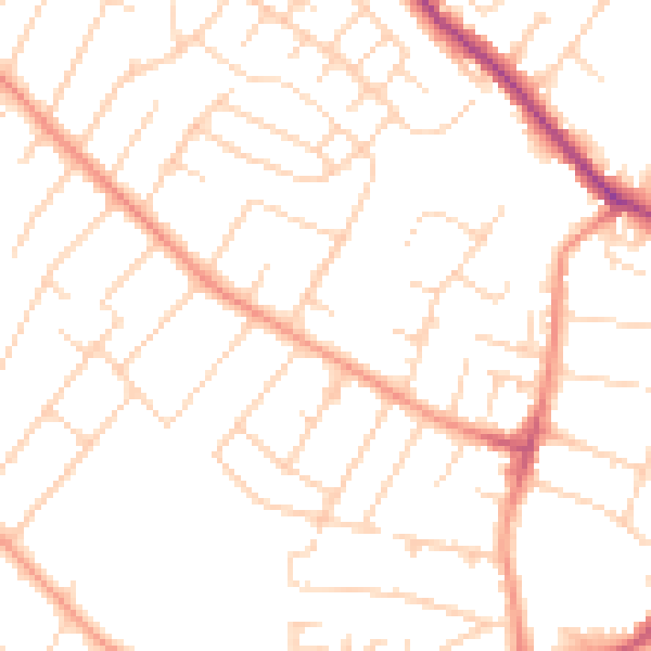 Daytime road noise heatmap for NG4 3LZ
