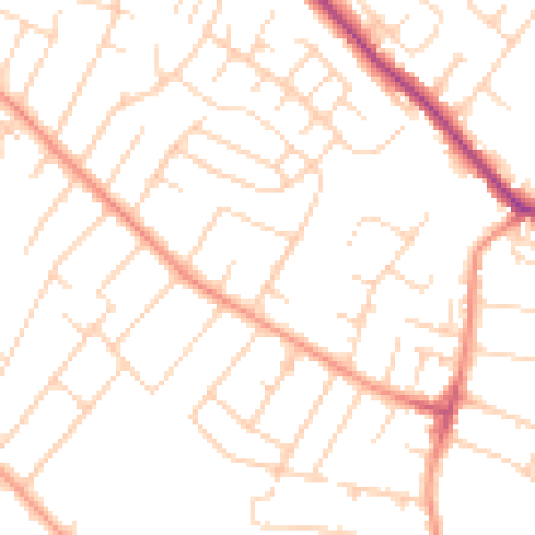 Daytime road noise heatmap for NG4 3NB