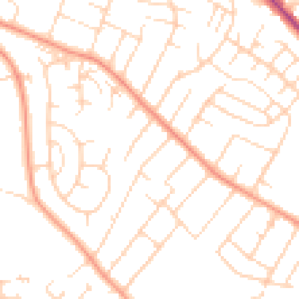 Daytime road noise heatmap for NG4 3NT