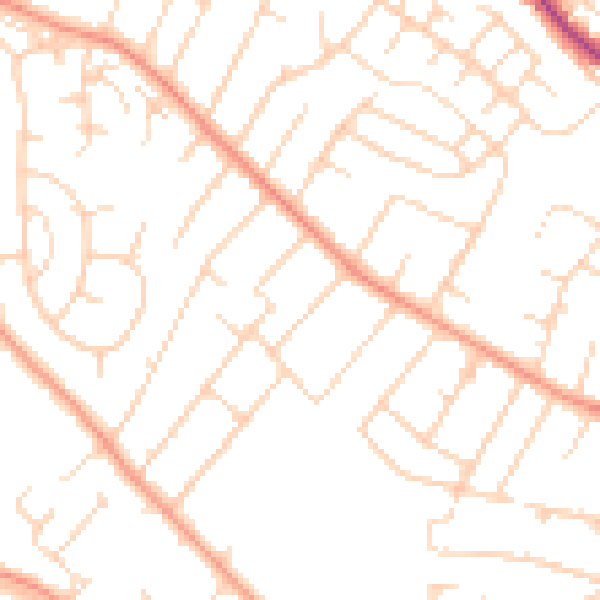 Daytime road noise heatmap for NG4 3NY
