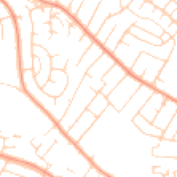 Daytime road noise heatmap for NG4 3RP