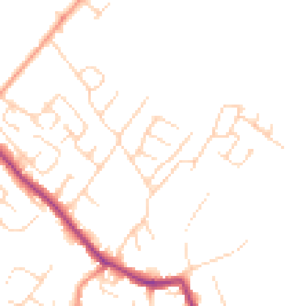 Daytime road noise heatmap for NG4 4DD