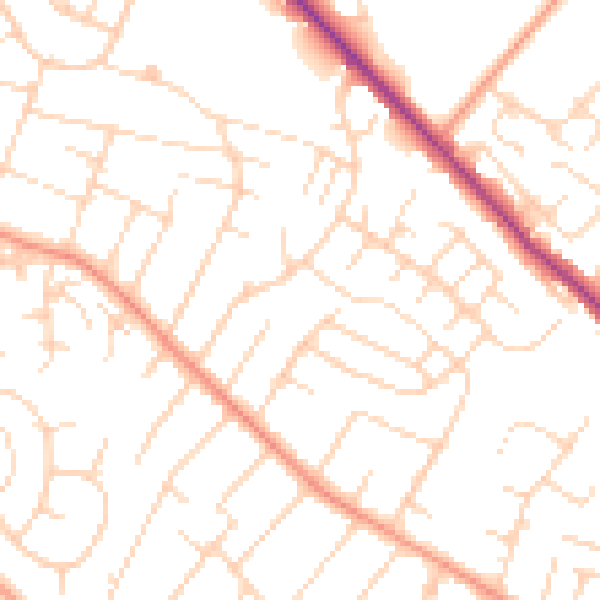 Daytime road noise heatmap for NG4 4DN