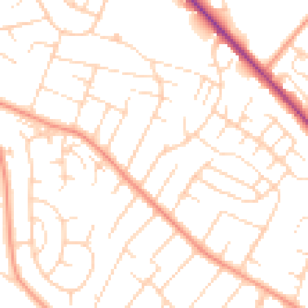 Daytime road noise heatmap for NG4 4DP