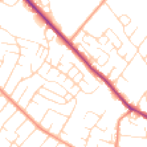 Daytime road noise heatmap for NG4 4EF