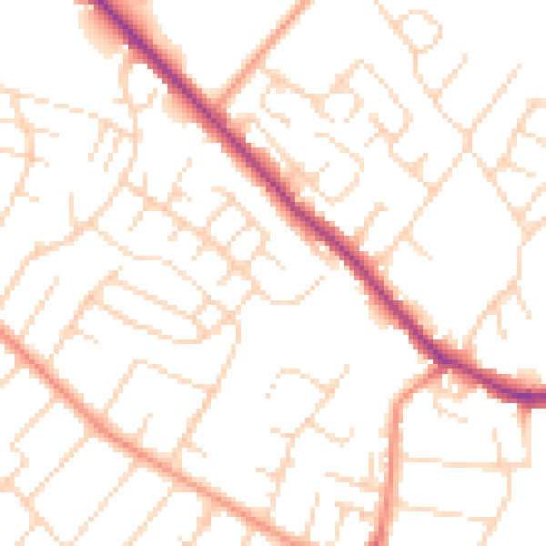 Daytime road noise heatmap for NG4 4EH