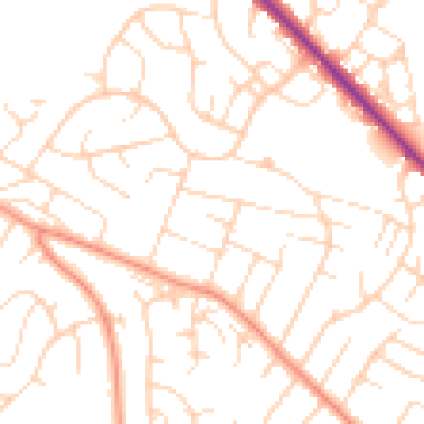 Daytime road noise heatmap for NG4 4GA
