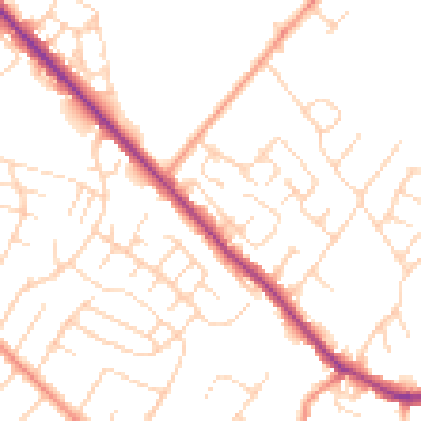 Daytime road noise heatmap for NG4 4HD