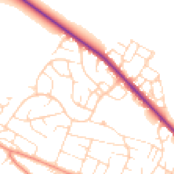 Daytime road noise heatmap for NG4 4HS