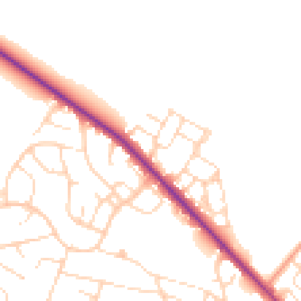 Daytime road noise heatmap for NG4 4LT