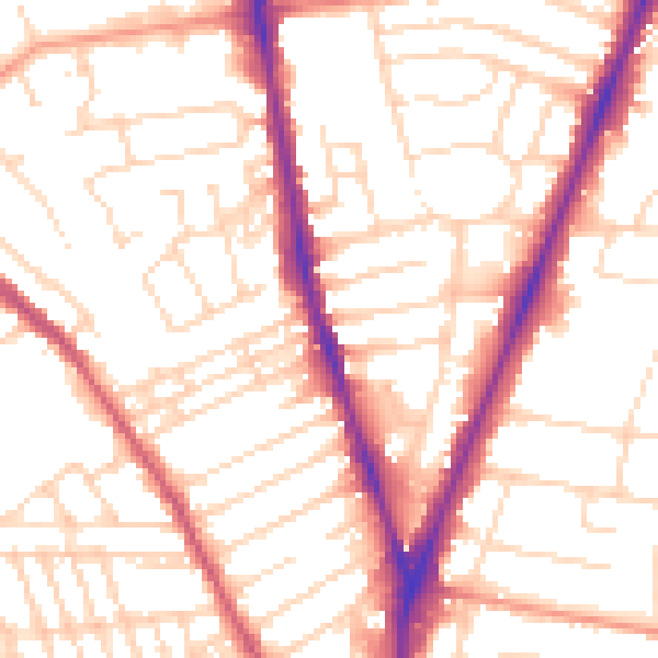 Daytime road noise heatmap for NG5 1AD
