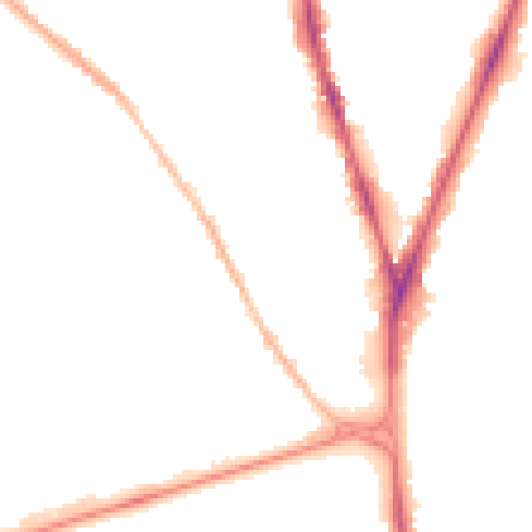 Night-time road noise heatmap for NG5 1AN