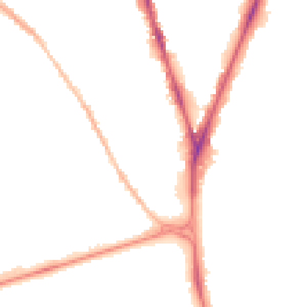 Night-time road noise heatmap for NG5 1AP