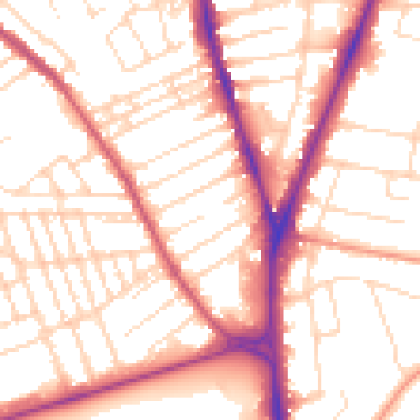 Daytime road noise heatmap for NG5 1AR