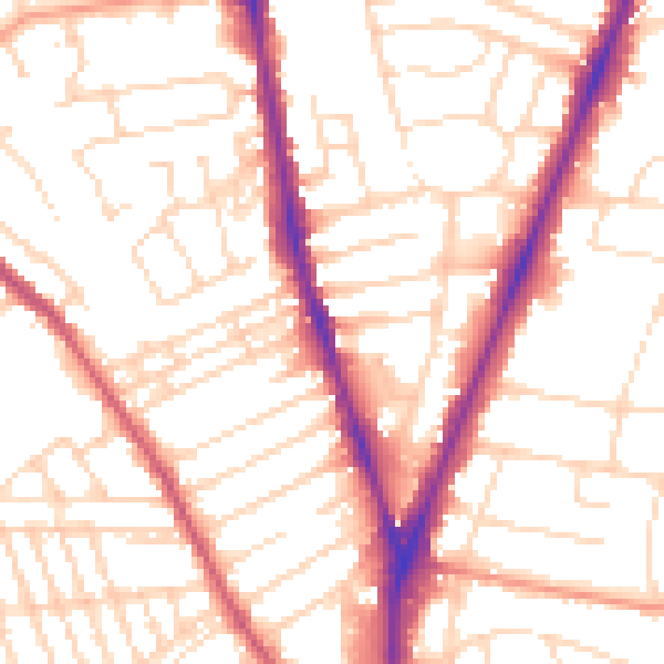Daytime road noise heatmap for NG5 1AS