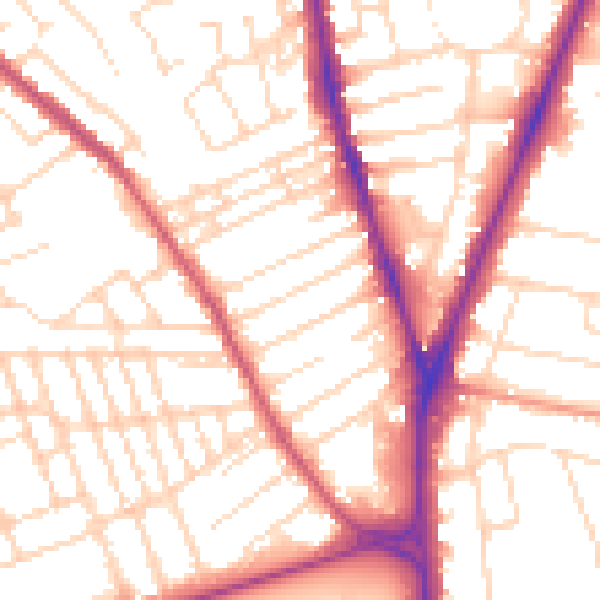 Daytime road noise heatmap for NG5 1AY