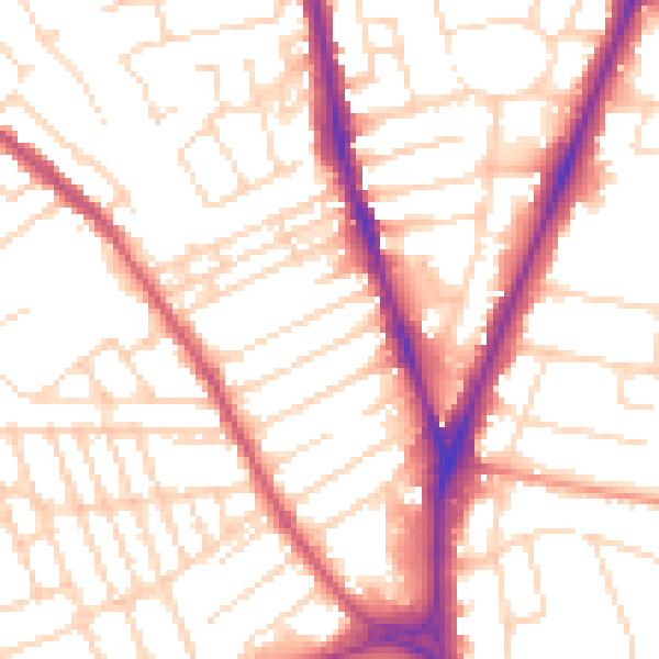 Daytime road noise heatmap for NG5 1BA